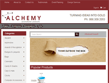 Tablet Screenshot of alchemypromos.com